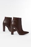 VRT-4801 Brown High Thick Heels Zippered Women's Boots