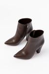 VRT-4801 Brown High Thick Heels Zippered Women's Boots