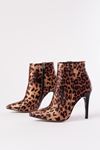 VRT-4802 Leopard High Slim Heeled Zippered Women's Boots