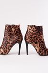 VRT-4802 Leopard High Slim Heeled Zippered Women's Boots