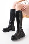236-3021 Black Croco Zipper Casual Women's Boots