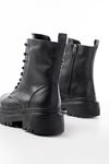 812-356 Black Lace-Up Zippered Women's Boots