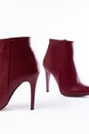VRT-4802 Burgundy High Slim Heeled Zippered Women's Boots