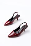 ST-1152 Bordo Rugan Günlük 7 cm Topuklu Kadın Ayakkabı