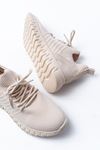 DM-501 Beige Lace-Up Failon Sole Casual Sneakers