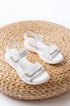 DM-363 White Hard Hat Velcro Stitched Casual Women's Sandals