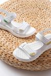 DM-363 White Hard Hat Velcro Stitched Casual Women's Sandals