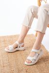 DM-363 White Hard Hat Velcro Stitched Casual Women's Sandals