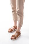 DM-363 Tan Hard Hat Velcro Stitched Casual Women's Sandals