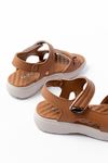 DM-363 Tan Hard Hat Velcro Stitched Casual Women's Sandals