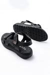 DM-363 Black Hard Hat Velcro Stitched Casual Women's Sandals