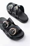 DM-6010 Casual Women's Slippers with Black Buckle Accessory