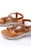 DM-608 Tan Back Elasticated Casual Women's Sandals