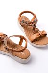 DM-608 Tan Back Elasticated Casual Women's Sandals