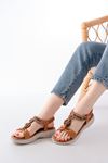 DM-608 Tan Back Elasticated Casual Women's Sandals