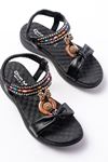DM-608 Casual Women's Sandals with Black Stone Back Elasticated