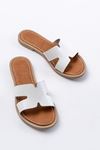 169-6100 White Orthopedic Genuine Leather Women's Slippers