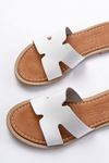 169-6100 White Orthopedic Genuine Leather Women's Slippers