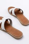 169-6100 White Orthopedic Genuine Leather Women's Slippers