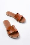 169-6100 Tan Orthopedic Genuine Leather Women's Slippers