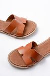 169-6100 Tan Orthopedic Genuine Leather Women's Slippers