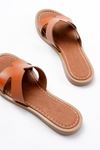 169-6100 Tan Orthopedic Genuine Leather Women's Slippers