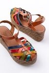 684-02 Tan Multi Orthopedic Genuine Leather Padding Women's Sandals