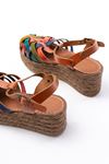 684-02 Tan Multi Orthopedic Genuine Leather Padding Women's Sandals