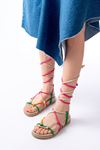 1001-1001 Multi Ankle Lace-Up Women's Sandals