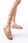 1001-1001 Nut Ankle Lace-Up Women's Sandals