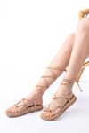 1001-1001 Nut Ankle Lace-Up Women's Sandals