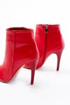 VRT-4802 Red High Thin Heeled Zippered Women's Boots