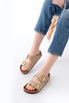 P-101 Beige Casual Women's Slippers