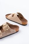 P-101 Beige Casual Women's Slippers