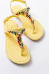152-1110 Yellow Multi Stone Flip Flop Sandals