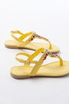 152-1110 Yellow Multi Stone Flip Flop Sandals