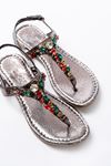 152-1110 Platinum Multi Stone Flip Flop Sandals
