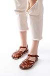 205-02 K. Brown Orthopedic Genuine Leather Women's Sandals