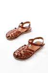 205-02 K. Brown Orthopedic Genuine Leather Women's Sandals