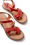 205-09 Red Orthopedic Genuine Leather Women's Sandals