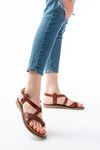205-09 Dark Brown Orthopedic Genuine Leather Women's Sandals