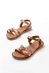 205-015 Tan Garni Orthopedic Genuine Leather Women's Sandals