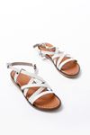 205-017 White Orthopedic Genuine Leather Women's Sandals
