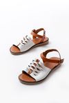 205-029 White Orthopedic Genuine Leather Women's Sandals