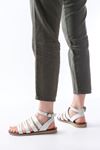 205-041 White Orthopedic Genuine Leather Women's Sandals