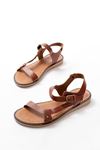 205-090 Dark Brown Genuine Leather Buckle Women's Sandals