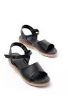 692-500 Black Orthopedic Sole Buckle Women's Sandals