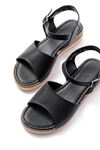 692-500 Black Orthopedic Sole Buckle Women's Sandals