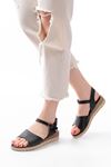692-500 Black Orthopedic Sole Buckle Women's Sandals