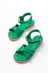 692-564 Grass Green Orthopedic Sole Cross Buckle Women's Sandals